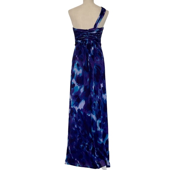 Ocean blue XSCAPE Maxi formal chiffon dress in size 4 - Picture 4 of 15
